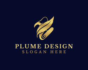 Plume - Feather Pen Paper logo design