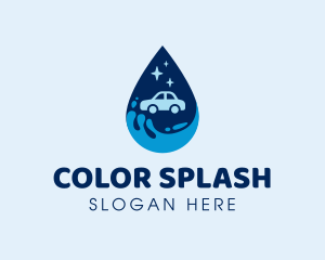 Car Wash Water Droplet logo design