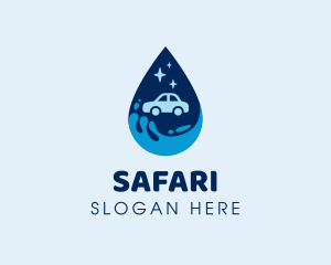 Water Drop - Car Wash Water Droplet logo design