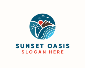 Sunset Beach House Property logo design