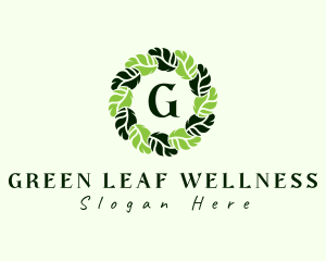 Leaf Wreath Wellness logo design