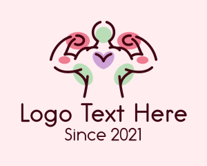 Massage Center - Colorful Muscular Outline logo design