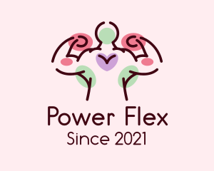 Colorful Muscular Outline logo design