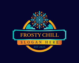 Freezer - HVAC Snowflake Heating Cooling logo design