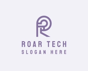 Modern Digital Tech Letter R logo design