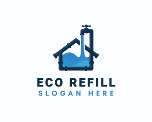 Refill - Faucet Tap Plumbing logo design