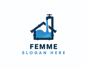 Faucet Tap Plumbing logo design