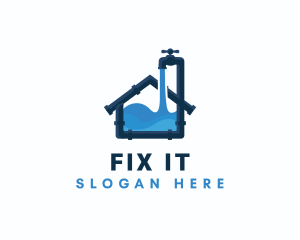 Faucet Tap Plumbing logo design