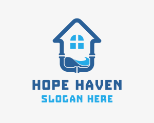 H2o - Residential House Plumbing logo design