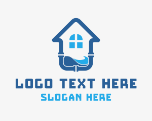 Sanitation - Residential House Plumbing logo design