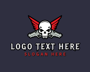 Rocket Launcher - Skull Pistol Guns logo design