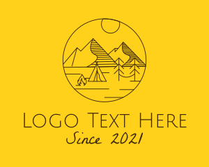 Exploration - Campsite Mountain Outdoors logo design