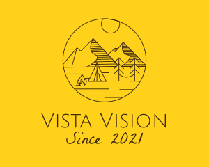 View - Campsite Mountain Outdoors logo design