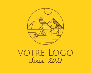 Tourism - Campsite Mountain Outdoors logo design