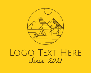 Scene - Campsite Mountain Outdoors logo design