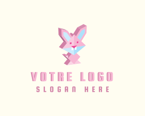 Kids - Isometric Bunny Rabbit logo design