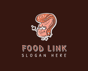 Pork Meat Food logo design