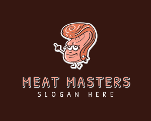 Pork Meat Food logo design