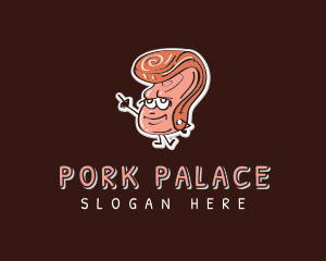 Pork Meat Food logo design