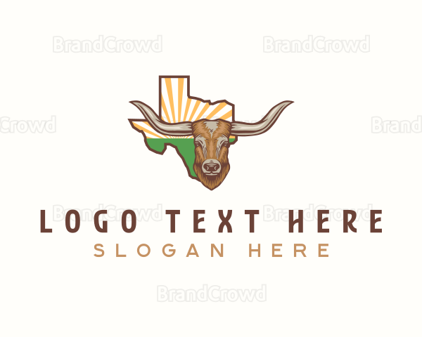 Longhorn Cattle Texas Logo