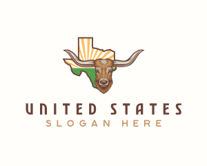 Longhorn Cattle Texas logo design