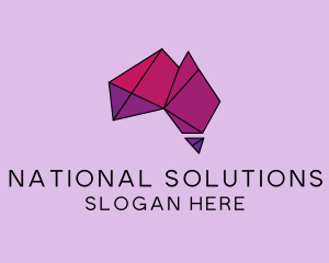 National - Geometric Australia Map logo design