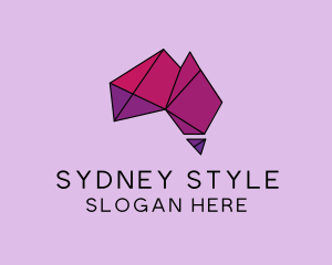 Geometric Australia Map  logo design