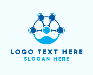 System - Blue People Connection logo design