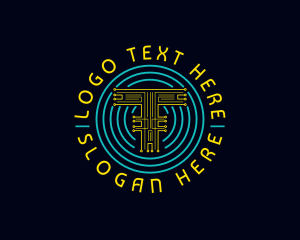 Bitcoin - Crypto Tech Letter T logo design