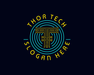 Crypto Tech Letter T logo design