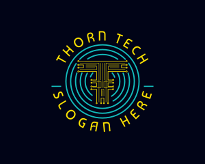 Crypto Tech Letter T logo design