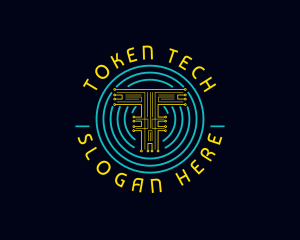 Crypto Tech Letter T logo design