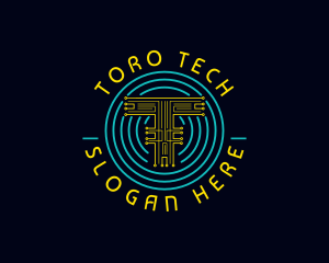 Crypto Tech Letter T logo design