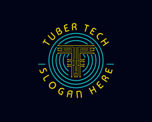 Crypto Tech Letter T logo design