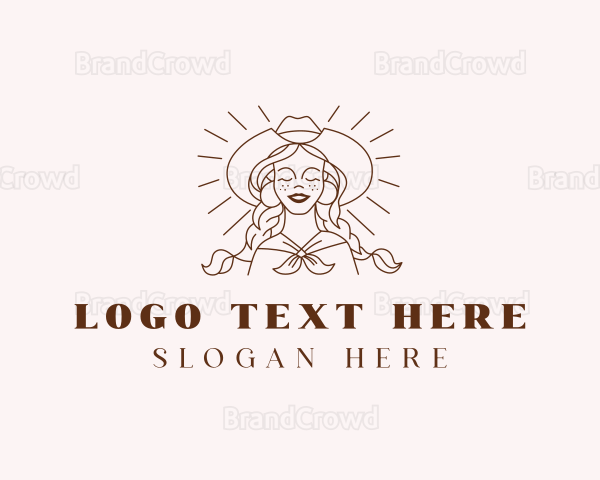 Western Cowgirl Woman Logo