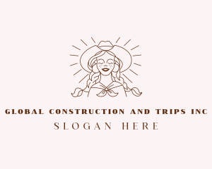 Western Cowgirl Woman Logo