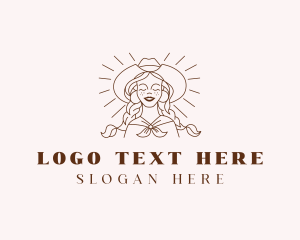 Western Cowgirl Woman Logo