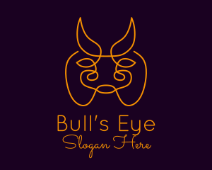 Orange Bull Animal  logo design