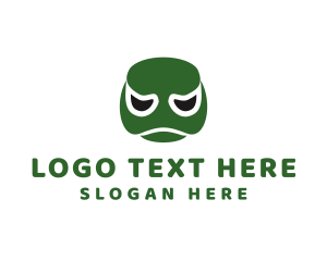 Green Turtle - Turtle Cartoon Face logo design