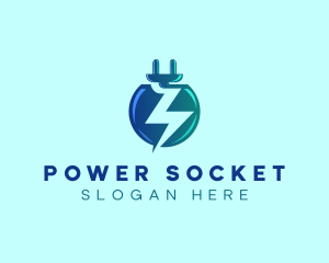Socket - Electric Plug Lightning logo design
