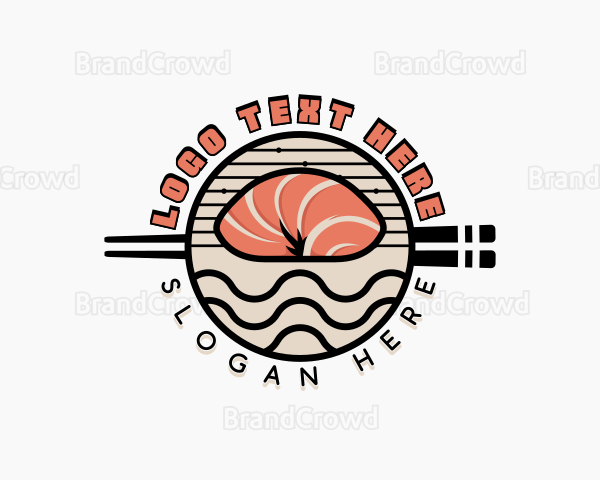 Salmon Sushi Cuisine Logo