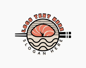 Steamed Bun - Salmon Sushi Cuisine logo design