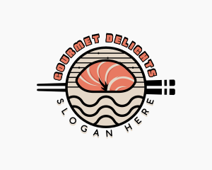 Salmon Sushi Cuisine logo design