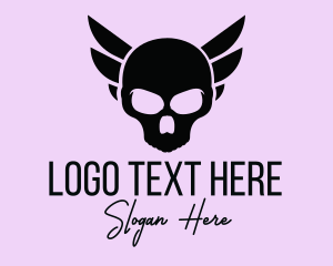 Horror - Wing Pilot Skull logo design