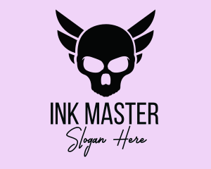 Tattooist - Wing Pilot Skull logo design