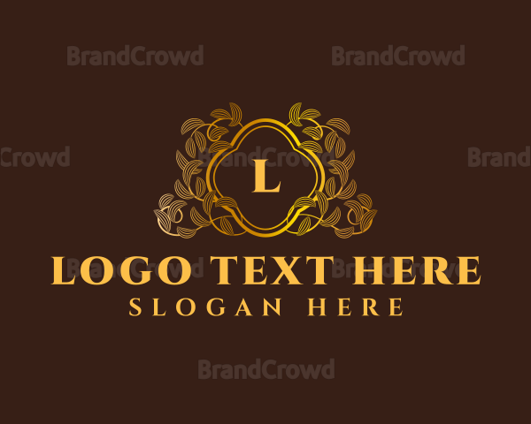 Elegant Leaf Wreath Logo