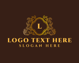 Elegant Leaf Wreath logo design