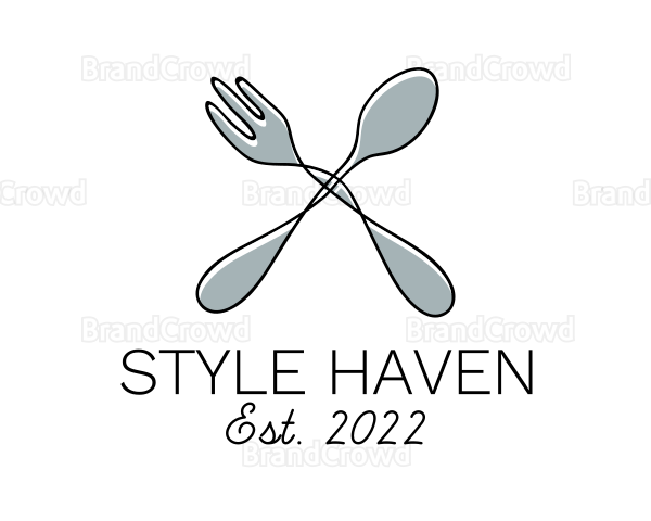 Spoon Fork Food Utensil Logo