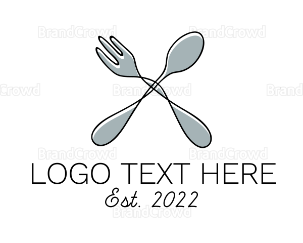 Spoon Fork Food Utensil Logo