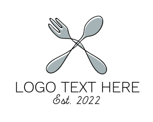 Cafeteria - Spoon Fork Food Utensil logo design